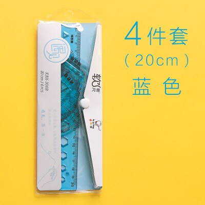 Regla flexible de para estudiantes, 15/20cm, herramientas de estudio de geometría de matemáticas, papelería, suave, creativa, 4 Uds.: 20cm blue set
