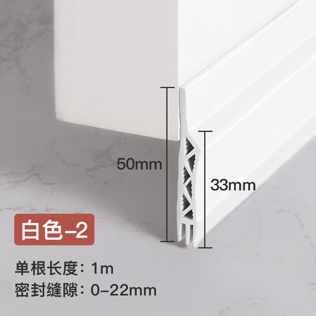 93Cm Pcv Zelfklevende Tochtstrips Onder Deur Raam Afdichting Strip Noise Tochtstrip Draft Stopper Sweep Strip Deur seal: Style A6