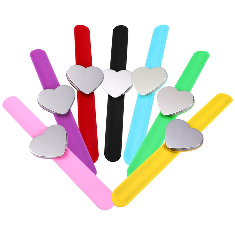 Magnetic Pin Bracelet Heart Shape Silicone Hand Band Wrist Strap Slap Bracelet Arm Pin Cushion Holder For Salon Hairstyling Clip