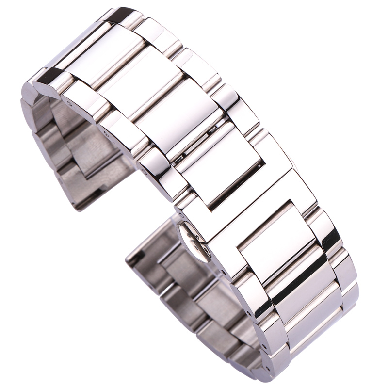 Watch Band Bracelets Men Women Solid Stainless Steel 18mm 20mm 21mm 22mm 23mm 24mm Watchband Strap Accessories: GREEN BLUE / 19mm