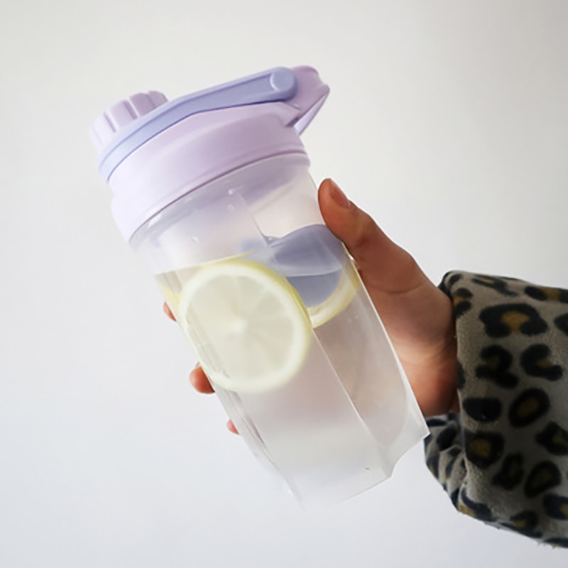 Proteinpulver shaker flaske blender flaske sport fitness kedel protein shaker 500/700 ml pige sports vandflaske med håndtag