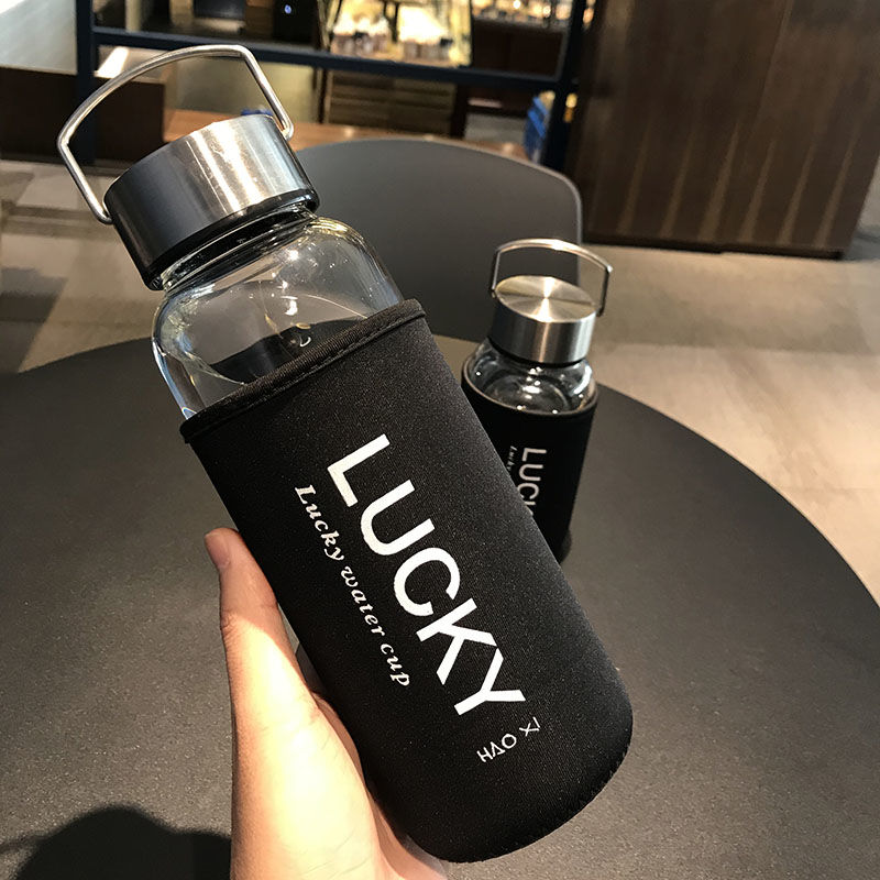 Szklane butelki na wodę o dużej pojemności przenośny szczelny kubek na wolnym powietrzu Sporty kemping piknik rowerowa wycieczka rowerowa butelka robić picia