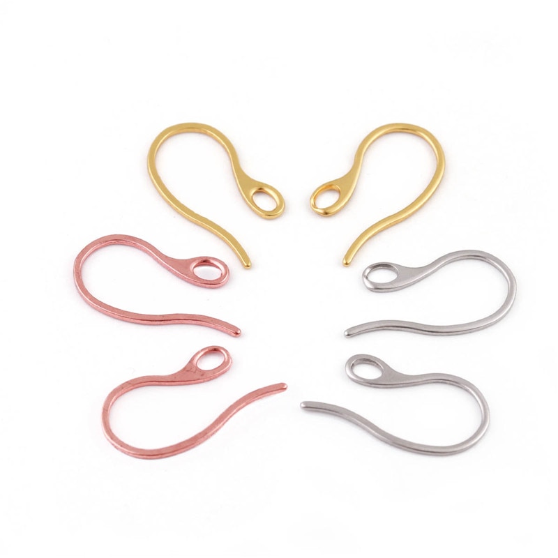 100pcs/lot Stainless Steel Gold/Silver Color Earring Hooks French Ear Wires for DIY Earrings Jewelry Making Findings