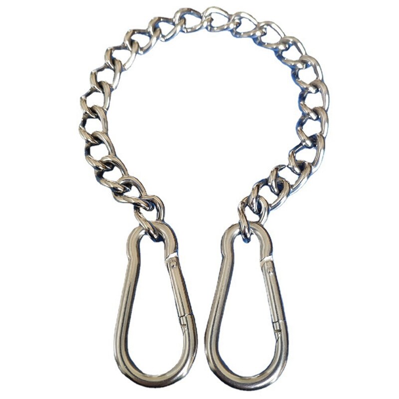 5mm SS Chain Link With 2 Locking Snap Hooks 2.3ft Metal Link Chain 316 Stainless Steel Link Chain For Yoga Swing Punching Bag