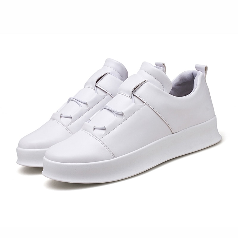 Män läder fritidsskor trend vild lok fu ökad andas runt huvud vita sneakers skor män vintage skor legther no .267