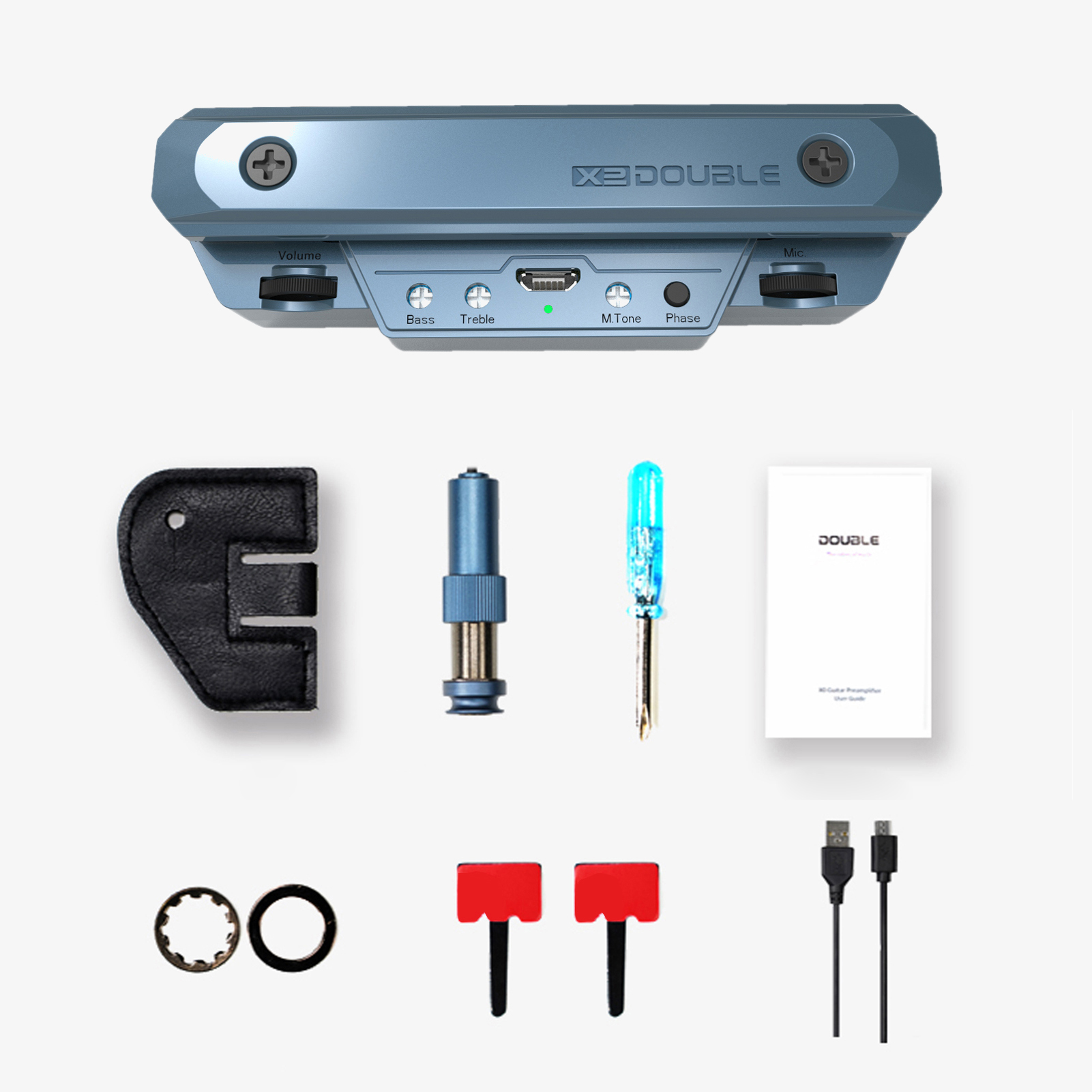 X0 Guitar Pickup Preamp Soundhole Pickup with Volume &amp; Tone Control Musical Instrument Acoustic Guitar Accessories