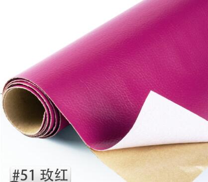 ZENGIA 50x138cm PU leather Self-Adhesive Synthetic Leather DIY Material Patch For Handbag sofa adhesive repair car glue leather: hot pink