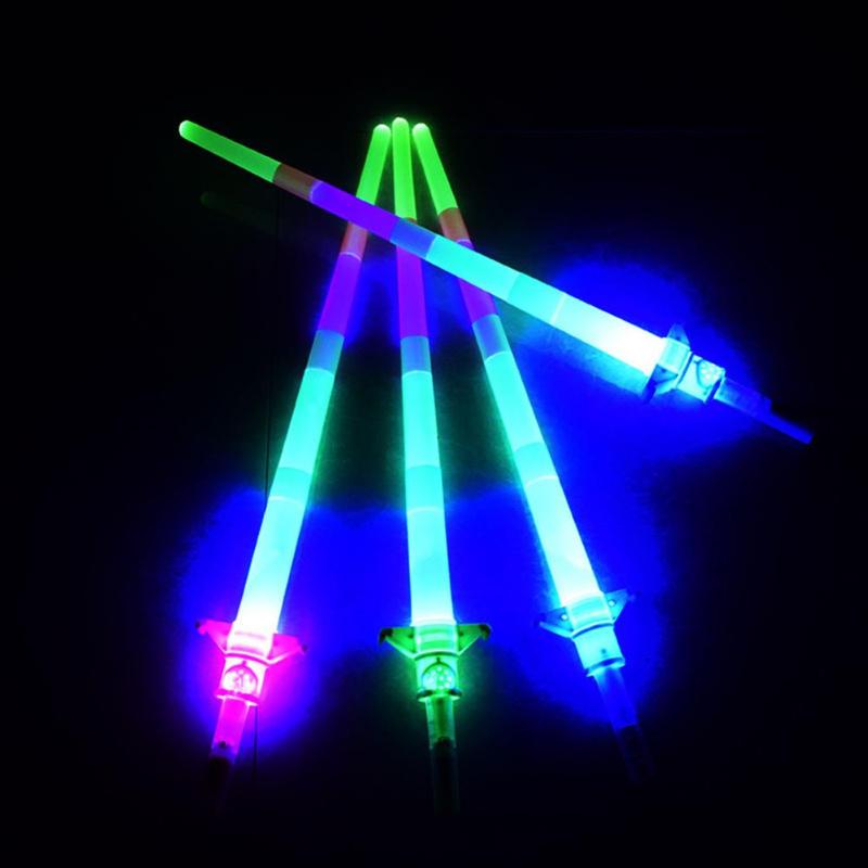 Varita mágica de la estrella LED telescópica, barras parpadeantes, luces, palos, utilería de Navidad