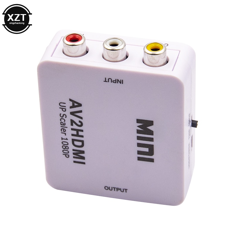 Mini  av2 hdm 1080p rca av hdmi cvbs naar hdmi converter box 3 rca av naar hdmi video adapter voor hdtv tv pc dvd xbox projector