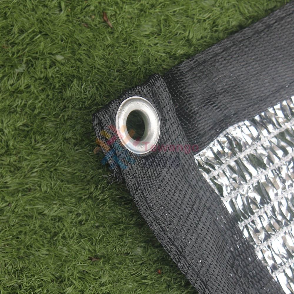 Tewango Reflective Aluminum Shade Cloth With Reinforcing Binding Mounted Grommets Pets Cars Shade Net 2x4M
