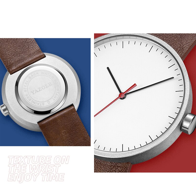 Yazole 522 herreur vandtæt sportsur herre quartz ur pu rem simple casual ure til mænd mærke montre homme