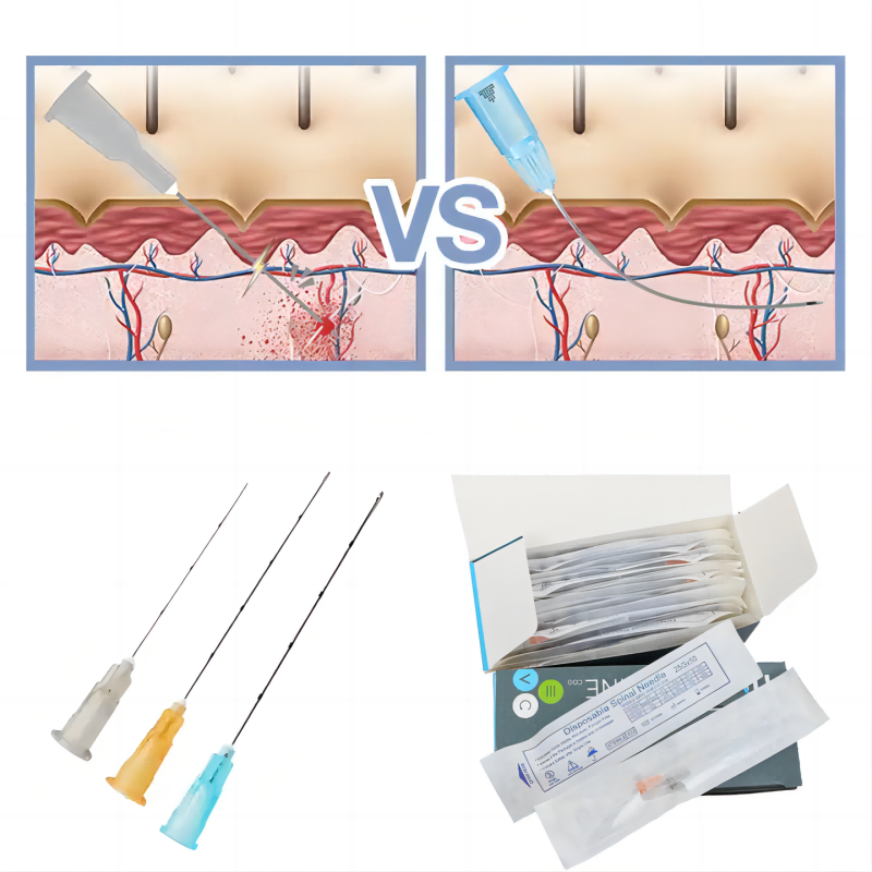 Einweg kanüle mit stumpfer Spitze 22g 25g 50mm 70mm Mikro kanüle Werkzeug teile Harnsäure Gesichts füllung nasale mico stumpfe Kanüle
