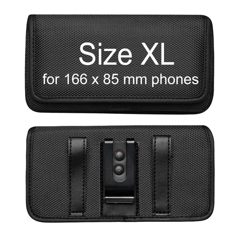 Funda del teléfono de cintura para hombre Cubot P40 Note 20 ), funda de Clip para cinturón, bolsa Horizontal Vertical, funda abatible de nailon para CAT S48C: Horizontal Size XL