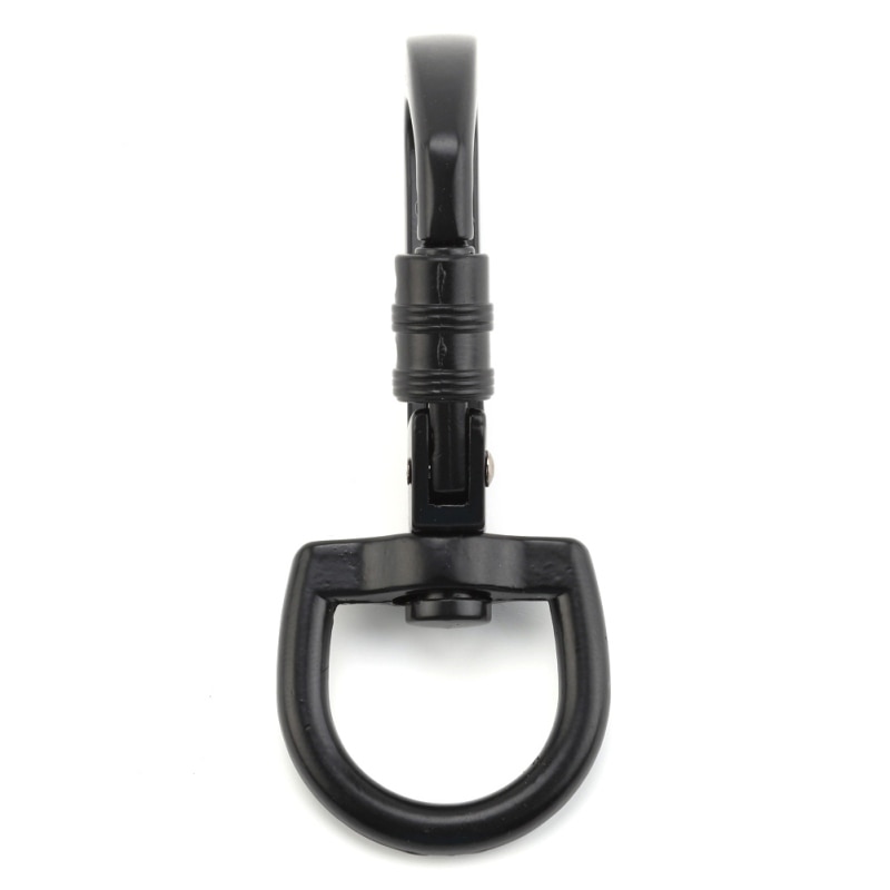 D-type Buckle Auto Locking Carabiner Swivel Rotating Ring Climbing Keychain Hook