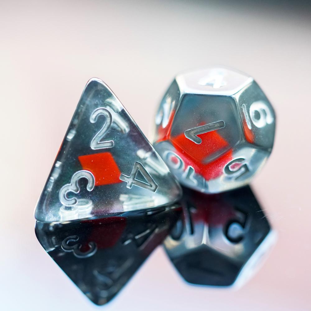 7 pçs/set dnd dados preenchido com terno de poker d & d dados polyhedral jogos conjunto de dados para jogos de mesa mtg rpg