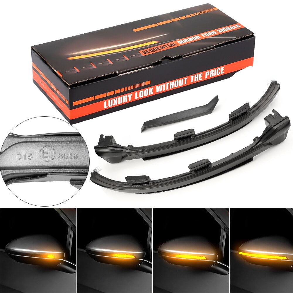 Luz intermitente de espejo lateral para Volkswagen, luz de señal de giro dinámica para VW Golf 7 MK7 GTI, Rline Sportsvan, 2 piezas