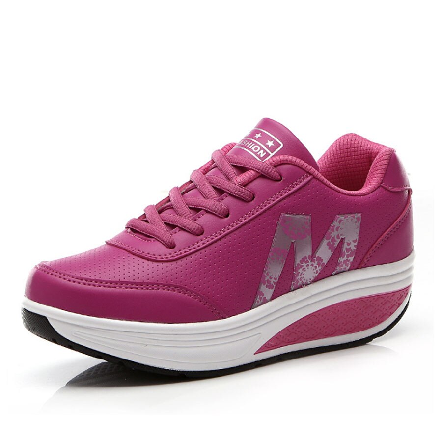 Vtota wedges sneakers kvinder åndbare walking sko platform casual dame sneakers chunky sneakers kvinder designere: 2719 røde / 8.5