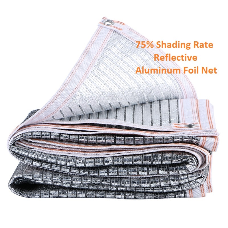 75% Shading Kas Reflecterende Zonnescherm Netto Outdoor Tuin Aluminiumfolie Ademend Bloemen Beschermende Luifels