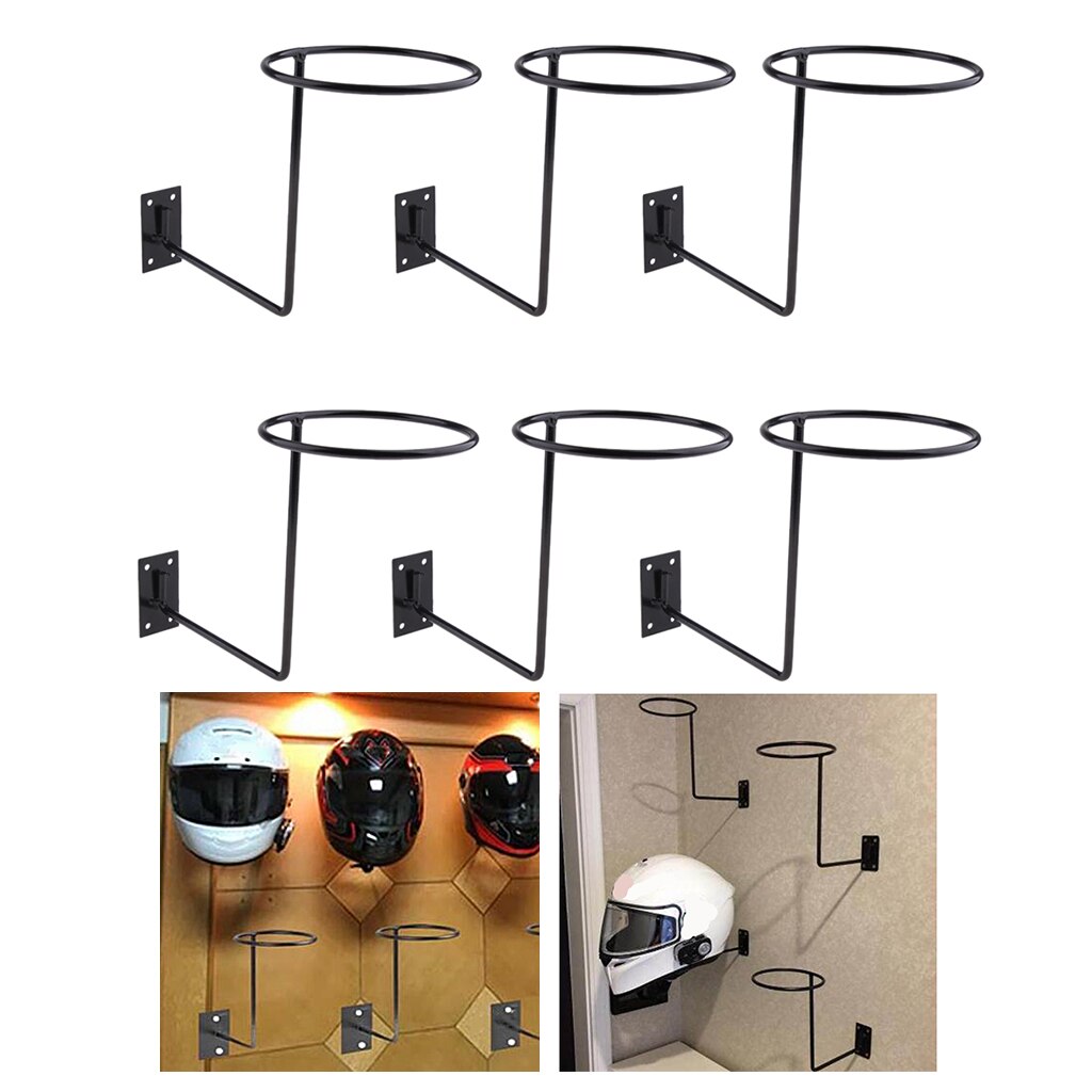 6-piece Motorbike Helmet Holder Jacket Coat Display Wall Hanger Heavy Duty