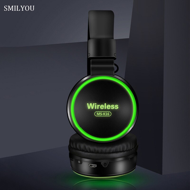 SMILYOU LED Licht Kühlen Kinder Drahtlose Kopfhörer Bluetooth 5,0 Kopfhörer Gaming Headset Mit Mikrofon Für Alle Handys Als