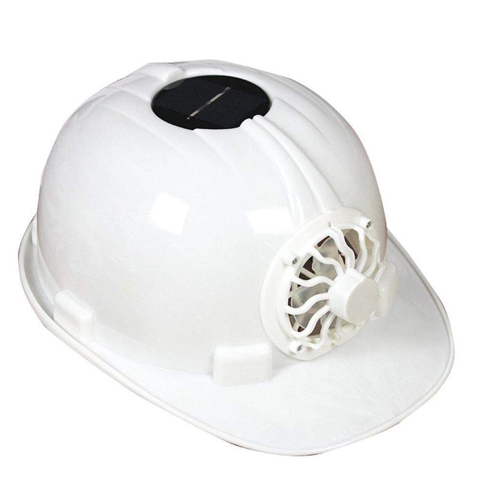 Safety Helmet with Fan 1.0 Construction Shading Sun Protection Solar Charging Helmet Construction Helmet Air Conditioning Hat: white