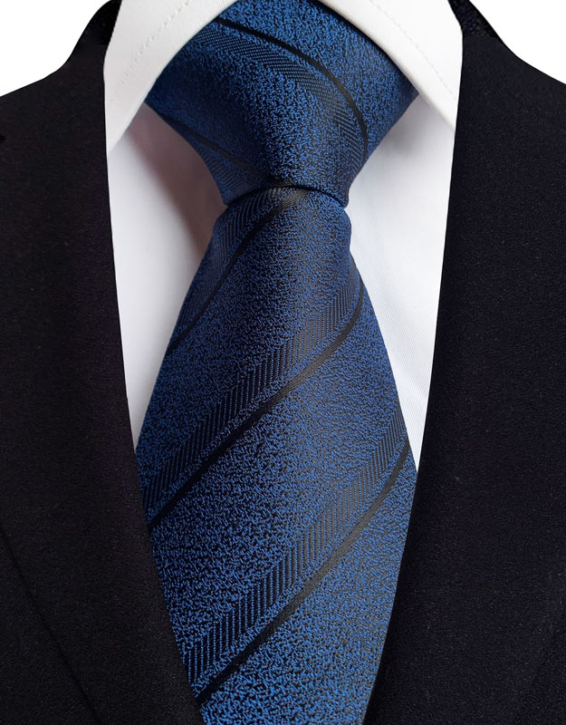 Corbata de lujo de 8CM para hombre, Color azul marino, rayas de puntos, corbata sólida para hombre, novio, corbata tejida de Jacquard para de boda de negocios