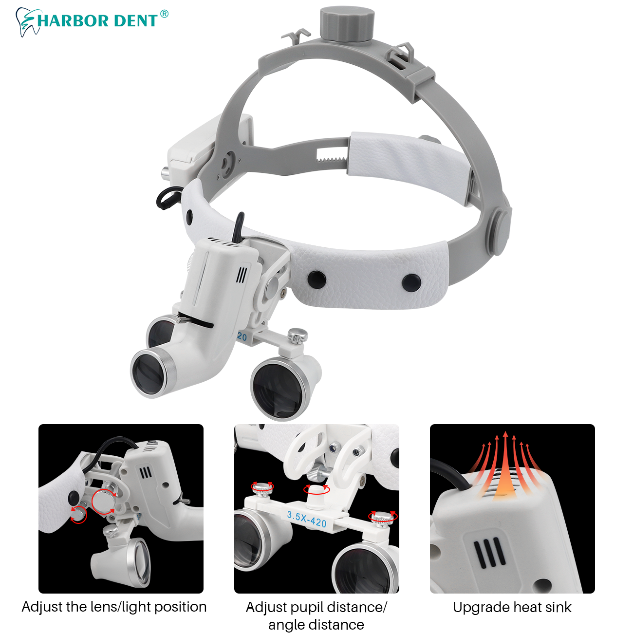 5W Dental LED Head Light Lamp For Binocular Loupes Brightness Spot Ajustable Dentist Lab Headlamp Surgical Headlight