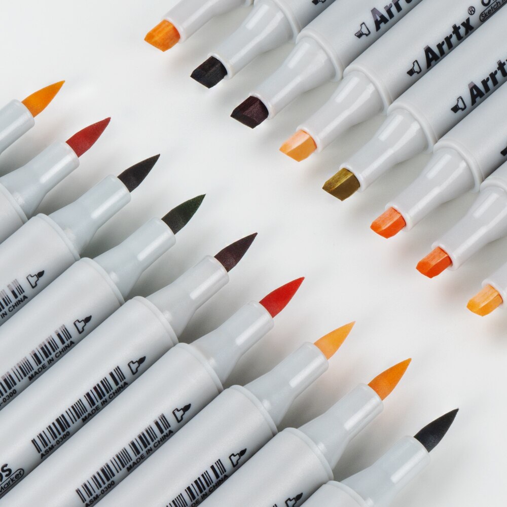 Arrtx-rotulador de pincel OROS Skin Tune, marcador de Arte de doble punta, 36 colores, perfecto para pintura de figuras, de retrato, para colorear