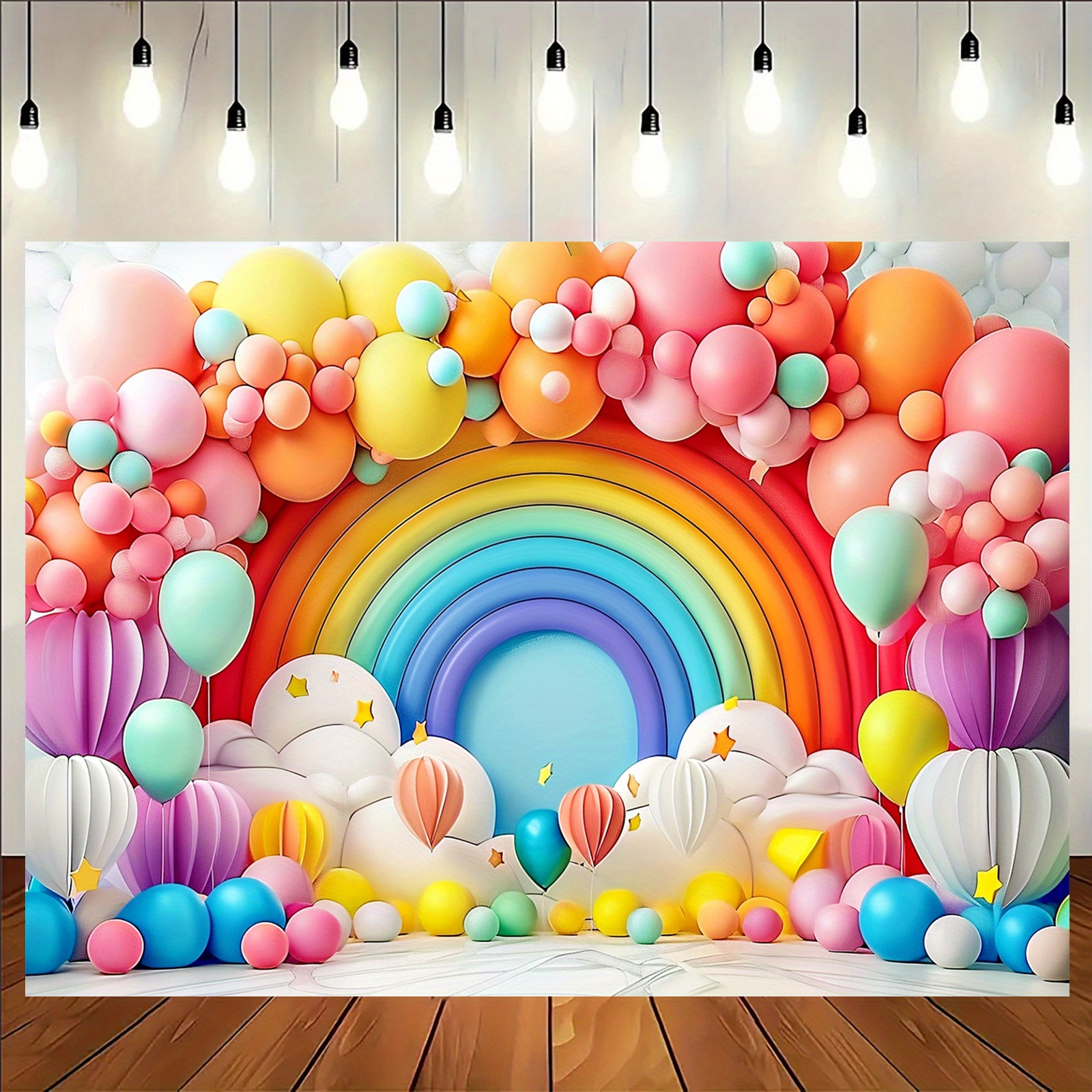 Arco de arcoíris con fondo de globo de Venus para decoraciones y celebraciones de fiestas: sin necesidad de energía, material de poliéster: L