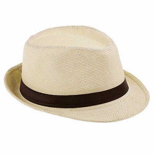 100% Handwork Child Summer straw Sun hat Boy Boho Beach Fedora hat Sunhat Trilby Girl Panama Hat Gangster Cap 25: Straw