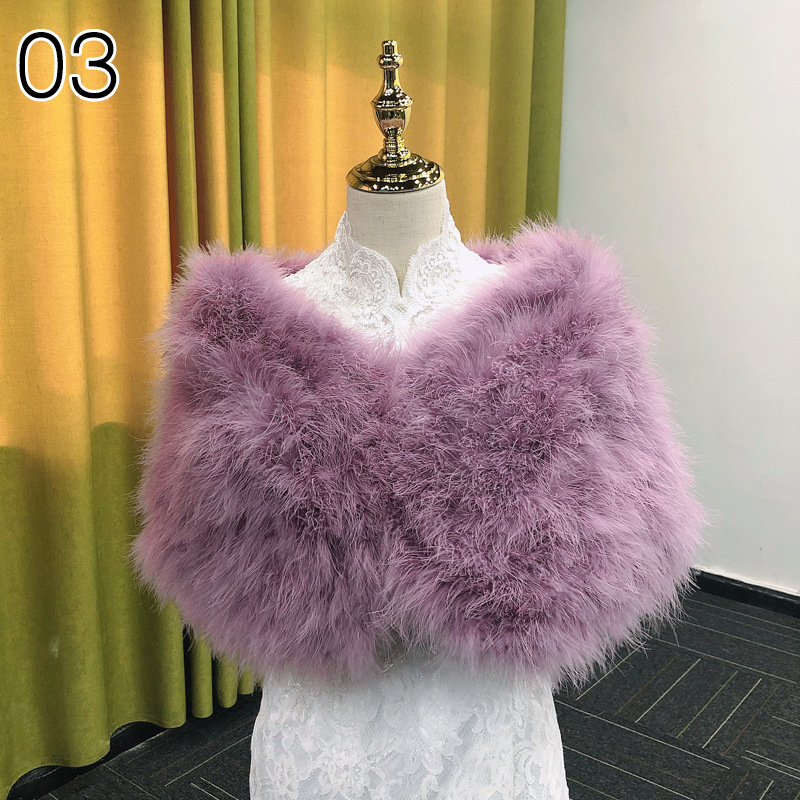 Chales de piel de Color liso, abrigos elegantes de plumas de avestruz blancos, Boleros de piel para boda, chales nupciales, chaquetas para vestidos de noche: Azul