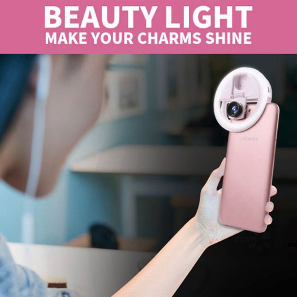 Moblie Phone Selfie Ring Wide Angle Lens Beauty Fill Light Lamp Macro Photography Camera Shot Rechargeable LED Selfie Ring