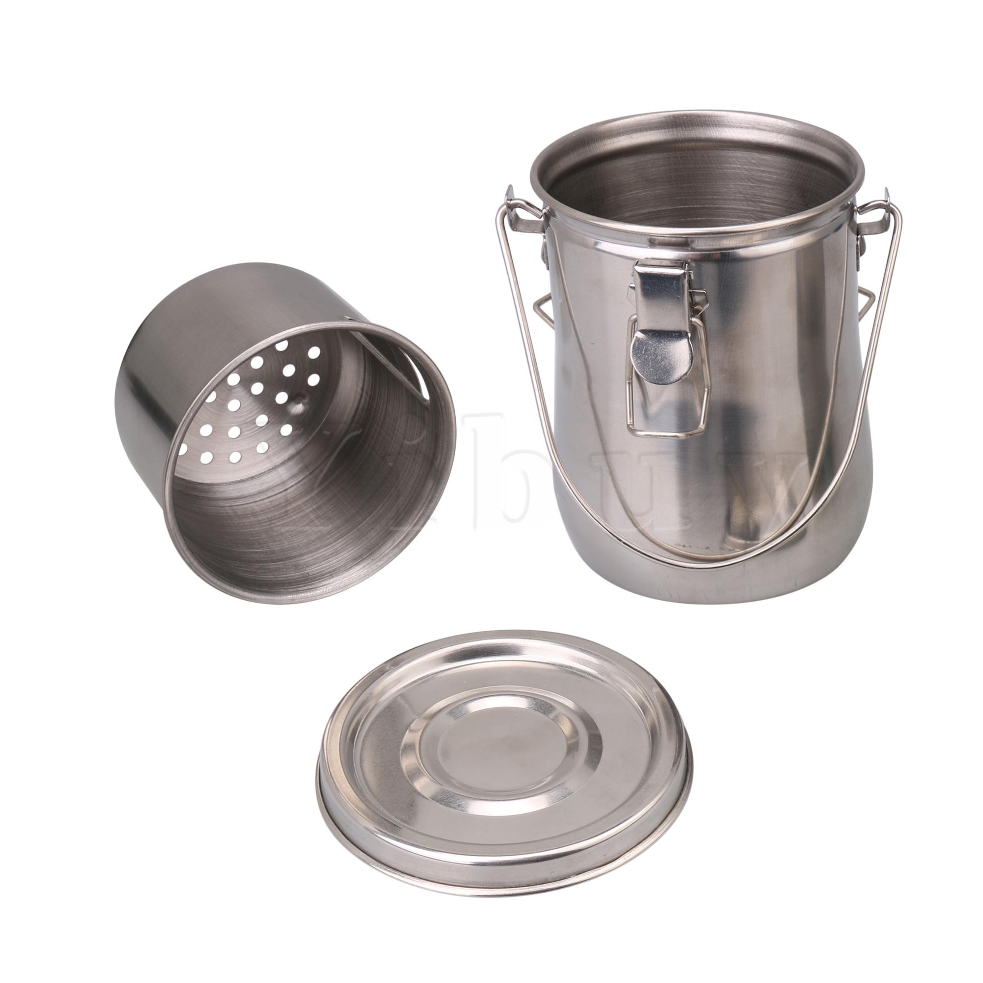 Stainless Steel Portable Large Brush Bucket for Outdoor Painting Silver