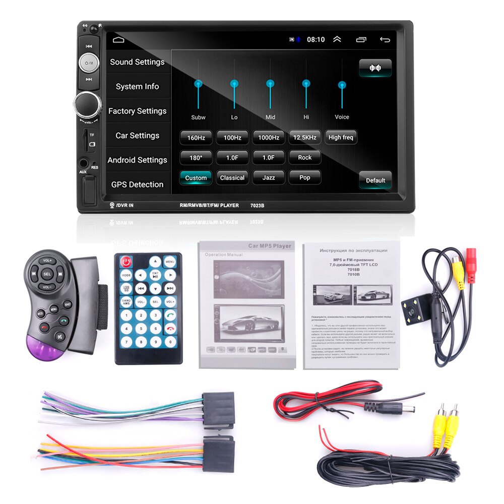 MP5 Car Multimedia Player - 7-inch Touch Screen - Bluetooth - FM Radio - Rear View Camera Input