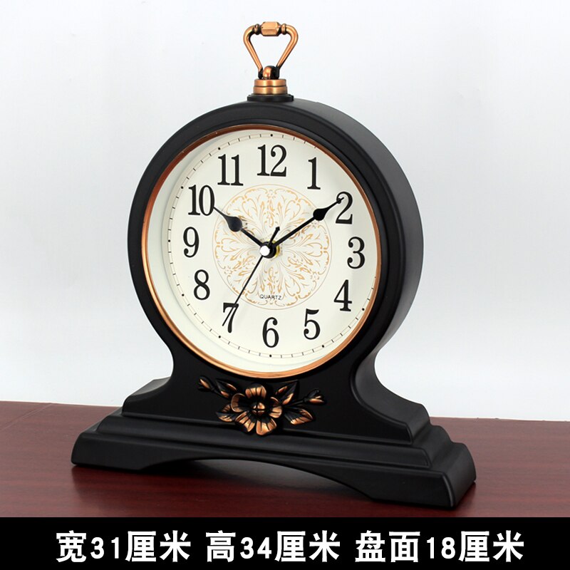 Large Desk Clock Silent Watch Retro Living Room Antique Table Clock Bedroom Decorative Items for Home Unique 50: Style 6