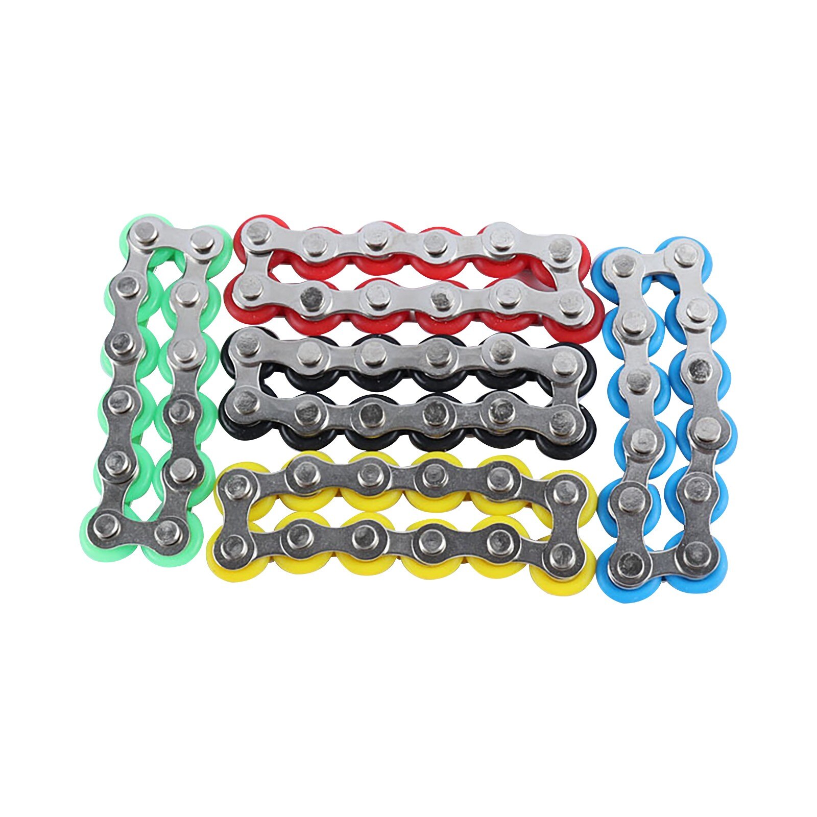 12 Knots Bicycle Chain Buckle Fidget Toy Stress Reliever Anxiety Relief Vent Decompression for Kids Adults Key Ring Finger Toys