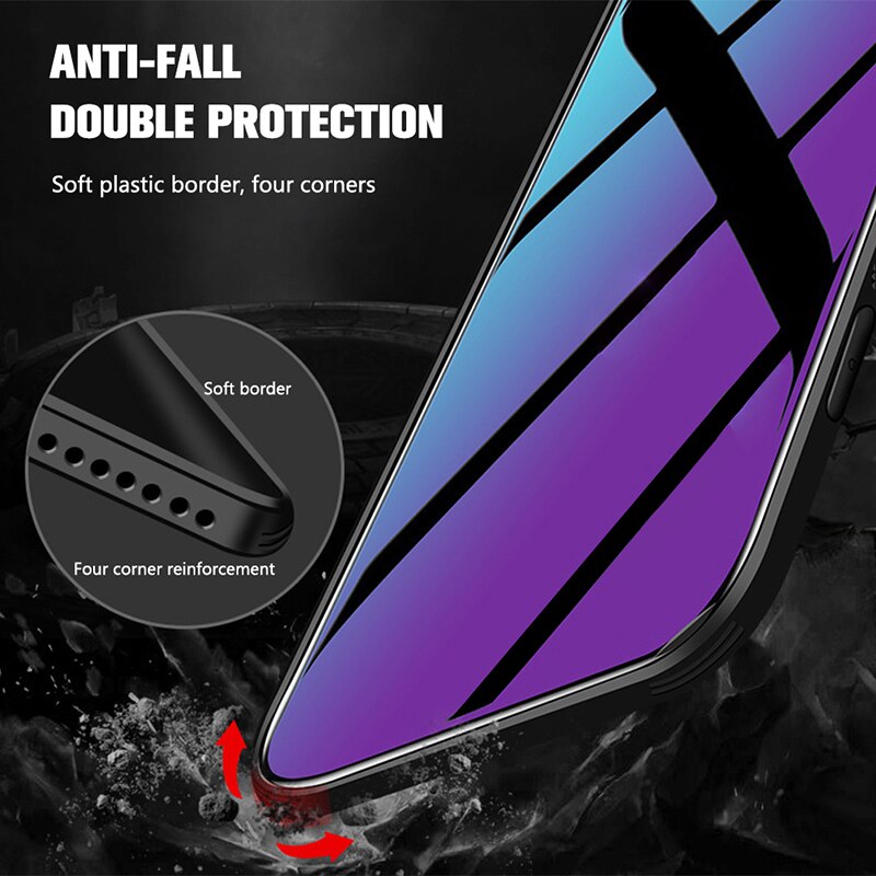 Auroras Tempered Glass Case For HONOR 10X Lite Macaron Solid Color Luxury Hard Back Cover For Honor 10X Lite Case