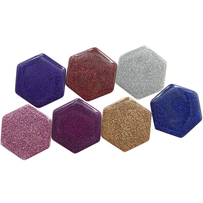 1piece Hexagon Glitter epoxy glue material mobile phone folding stretch air bag bracket finger ring Phone Holder Balloon support