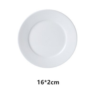 Porcelain &amp; Ceramic Dinner Plate Round 5-10 Inches Wedding Kitchen Tableware Steak &amp; Cake Dessert Dishes White: Style 2