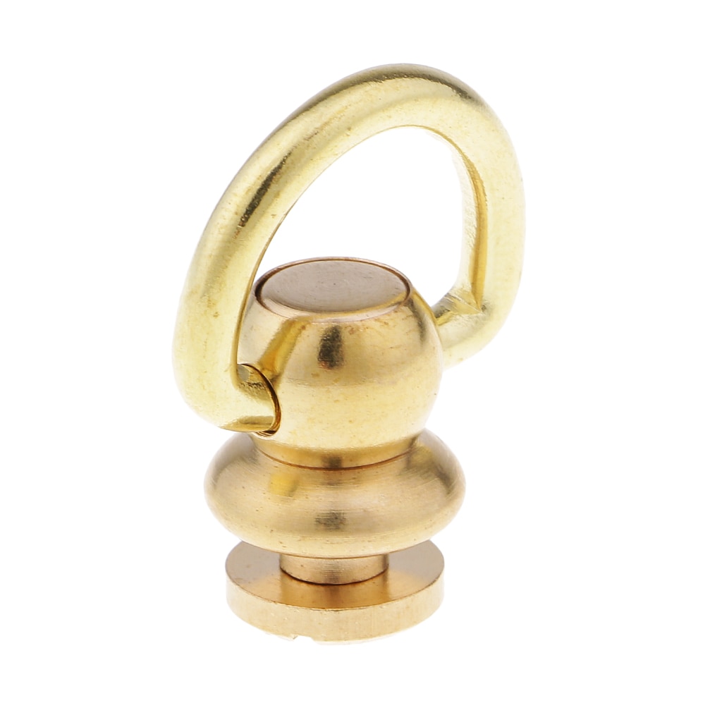 1Pcs Rivet Studs Screw Back Round Head D Ring Leathercraft Brass Punk