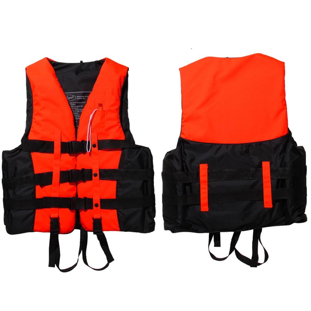 Poliestere Adulto Giubbotto Salvataggio Giacca S-XXXL FORMATI di Nuoto Canottaggio Sci Surf Di Sopravvivenza Alla Deriva di Sicurezza Giubbotto Salvataggio Con Fischietti: Orange XL