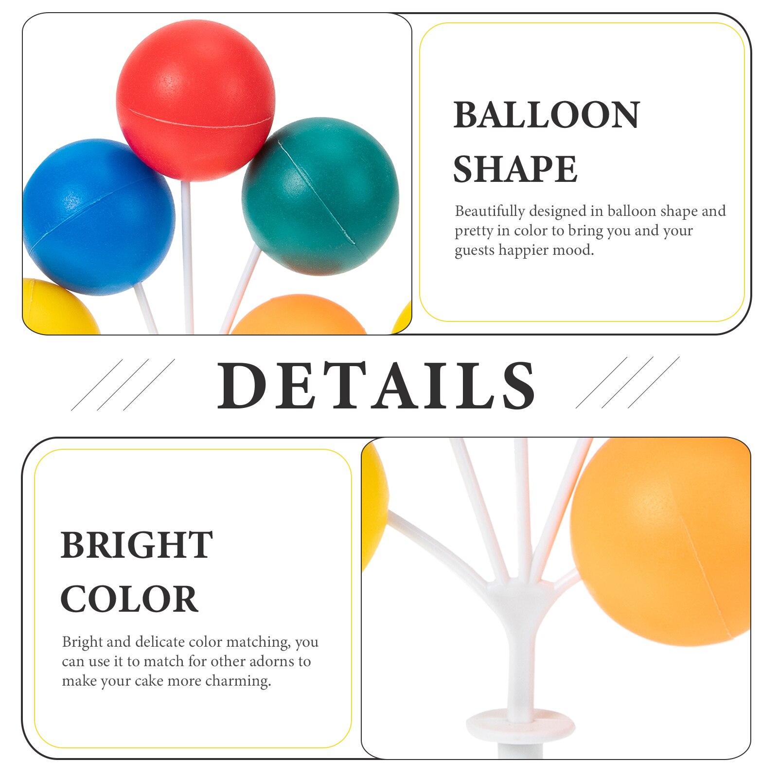 8 Pcs Cake Picks Cupcake Toppers Dessert Inserting Adorns Balloon Shape Toppers