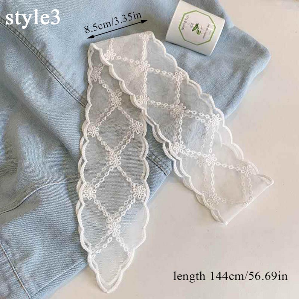 Vintage Spitze Haar Schal Sommer Süße Schleife Stirnband Elegante Band Dekor Haarband Lange Schmale Halstuch Dekorative Schal: Lavendel