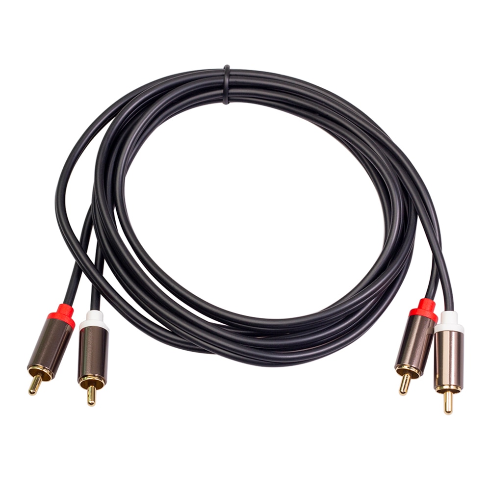 1m 2m 3m 2 RCA to 2 RCA Cable Male to Male Audio Cord for Home Theater DVD TV Connect to Power Amplifier CD Soundbox Speaker: 1M