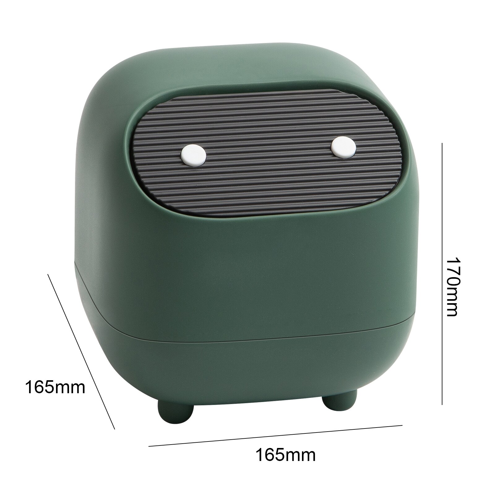 Cartoon Desktop Trash Can Plastic Dumpster Small Beautiful Trash Can Mini Waste Bins Office Kitchen Supplies: green