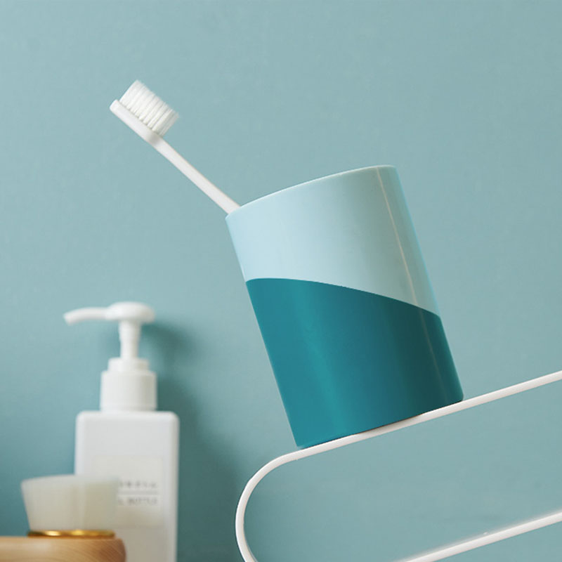 Mundspülbecher - Einfaches Zweifarbiges Entwurf - Badezimmer-Accessoire - PP-Kunststoff - 9,8cm Höer