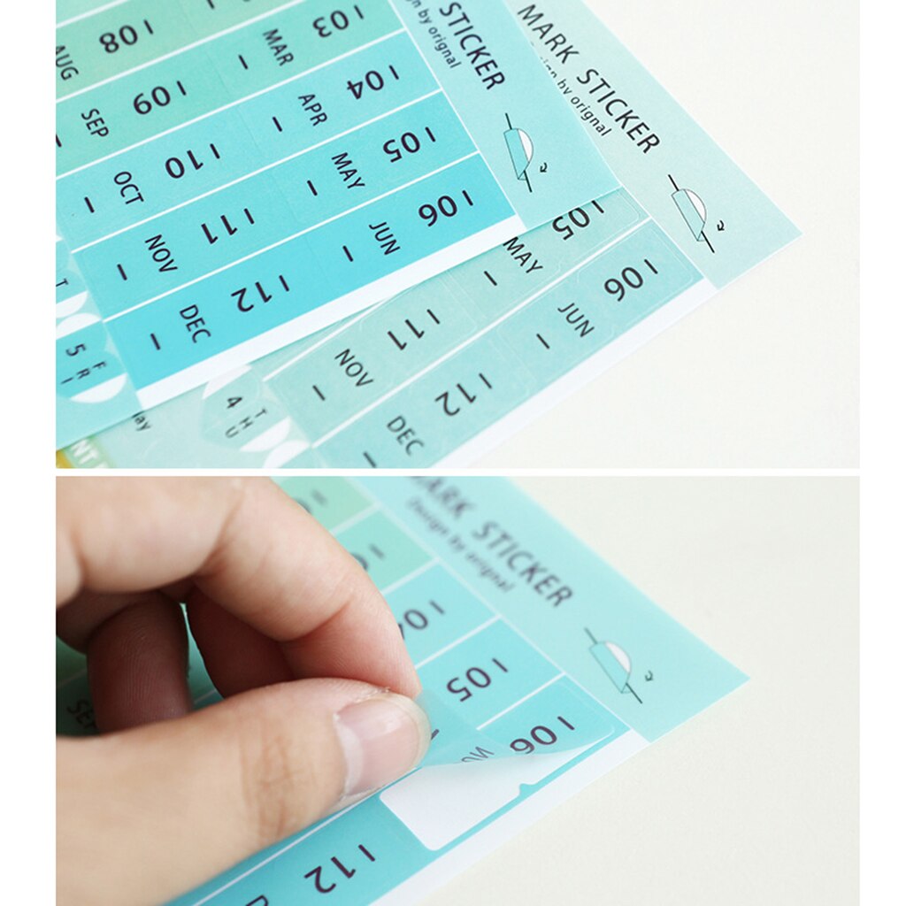 8pcs Paper PVC Monthly Calendar Index Tabs Planner Journal Reminder Sticker
