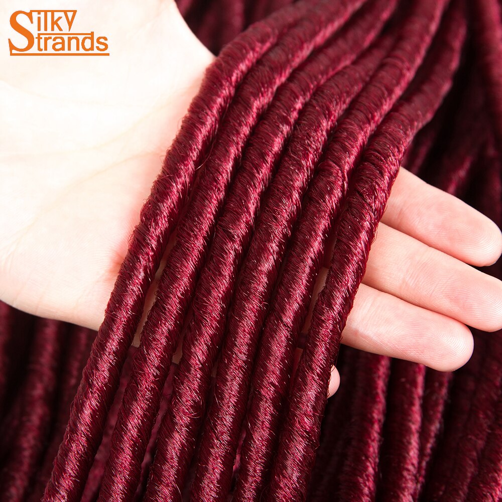 Silky Strands Synthetic Straight Faux Locs Hair Extensions For Women Afro High Temperature Ombre Braiding Hair Crochet Braids
