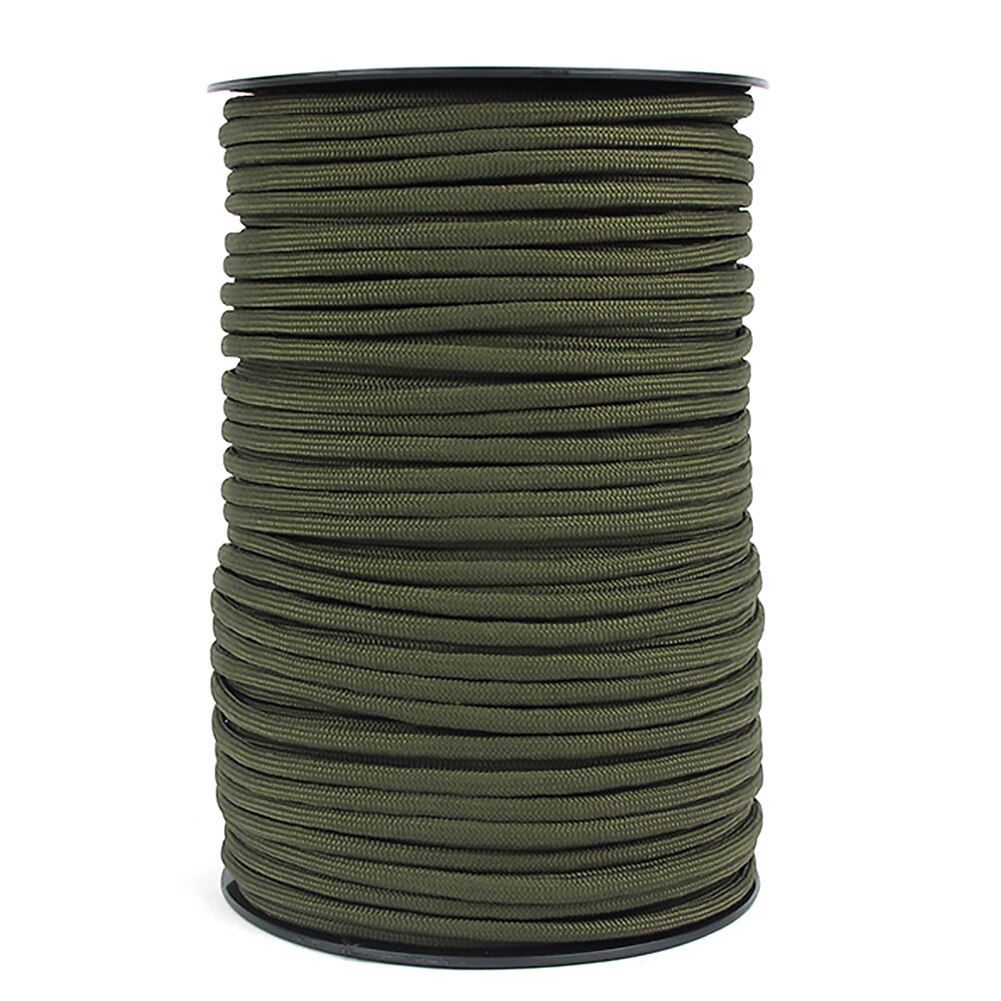 Universal 100m 9 Core Paracord Rope Survival Parachute Cord Climbing Camping Lanyard Wind Rope Drying Traction Strapping: Army Green