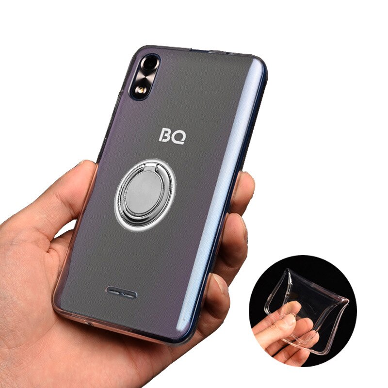 Voor Bq 5518G Jeans BQ5518G Terug Ring Holder Bracket Telefoon Case Smartphone Tpu Soft Silicone Cover